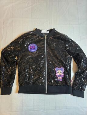 LOL Surprise Remix Black Sequin Bomber Jacket for Kids